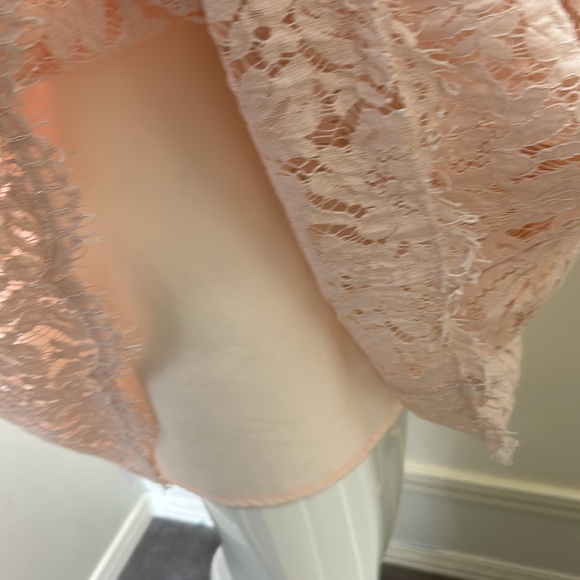 ASOS Pink Lace Dress with Sheer peekaboo waist, size 12 - Picture 9 of 10